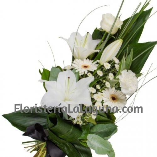 ramo funerario blanco para difuntos
